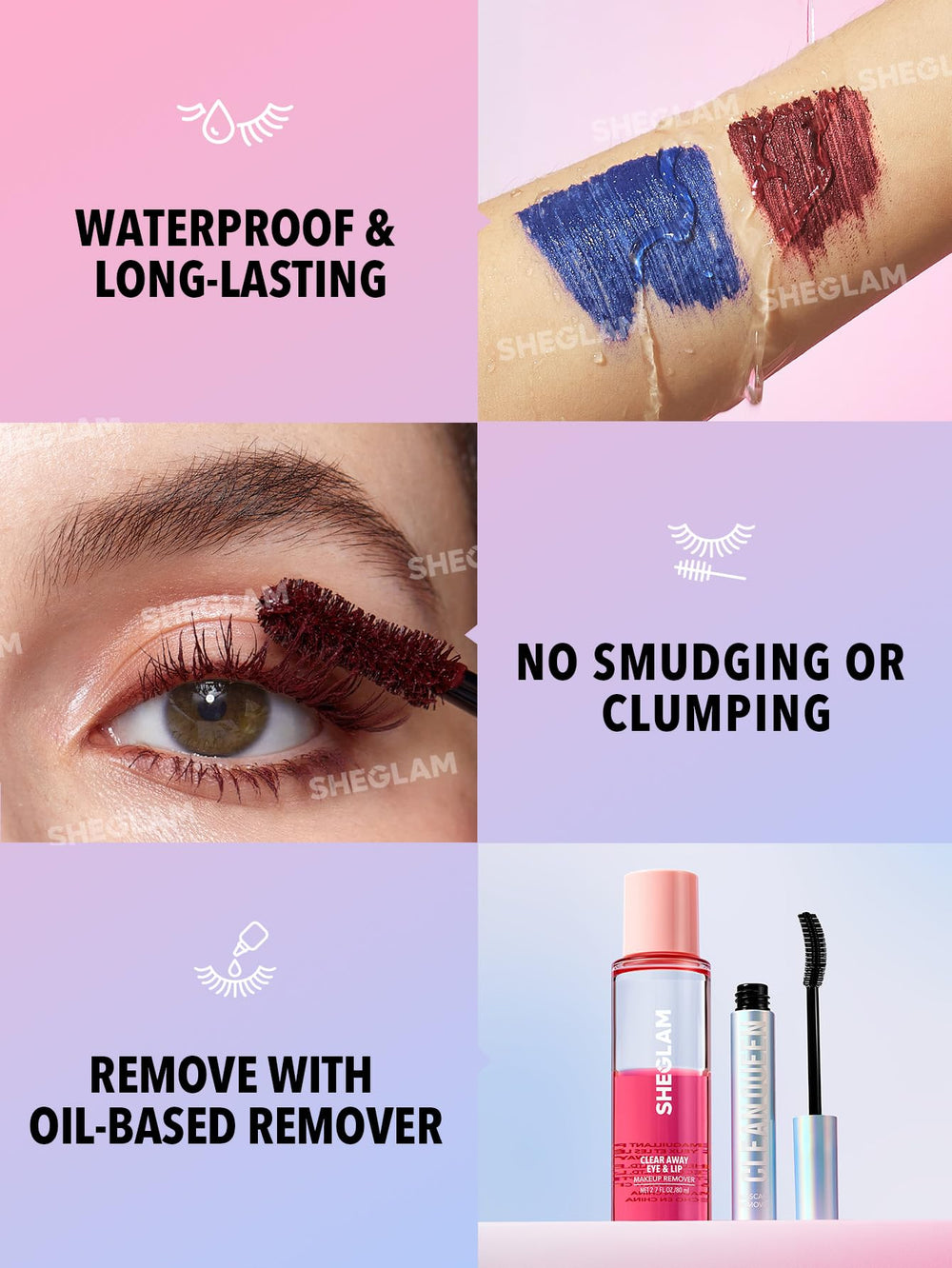SHEGLAM mascara held in hand for scale to show compact size
