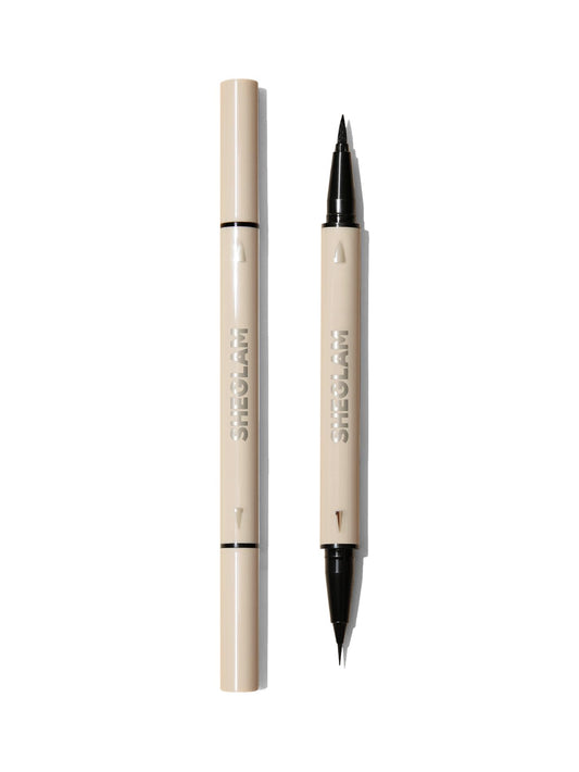 SHEGLAM front packaging showing dual-ended eyeliner and benefits