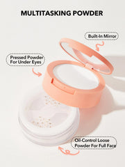 SHEGLAM close-up of upper compartment fine powder for gentle under-eye setting benefit