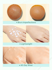 SHEGLAM primer applied on hand demonstrating blur effect and easy spreadability
