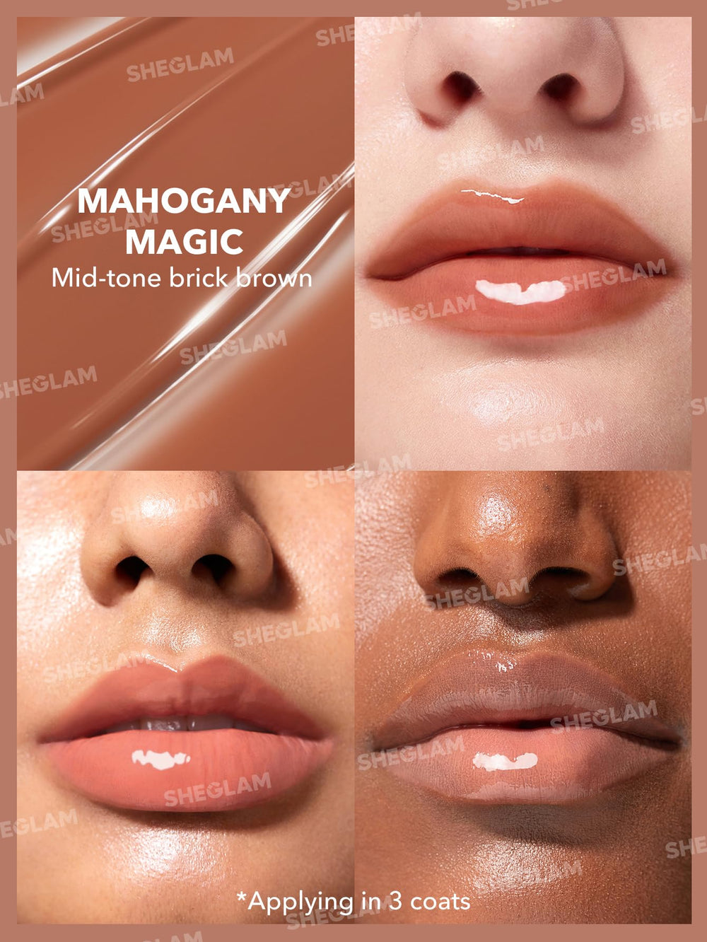 SHEGLAM swatch of mahogany magic on skin demonstrating rich pigment