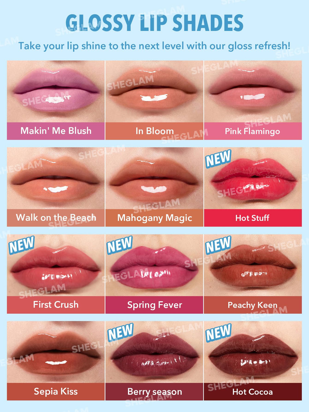 SHEGLAM product label and packaging clear view showing ingredients and branding