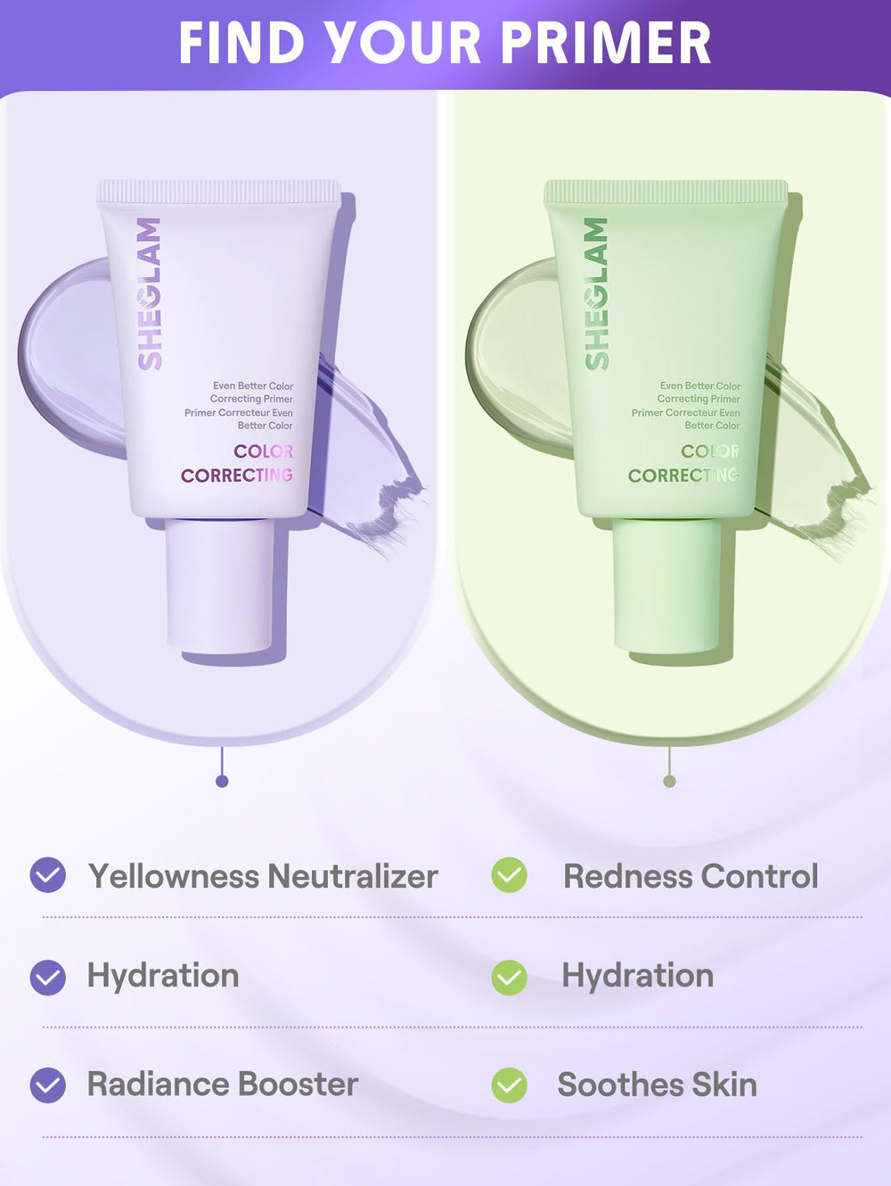 SHEGLAM primer size comparison next to coin for scale and travel-friendly benefit