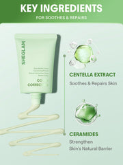 SHEGLAM primer with foundation side by side demonstrating improved wear
