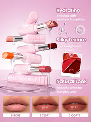 SHEGLAM lip oil in hand demonstrating compact size and travel convenience