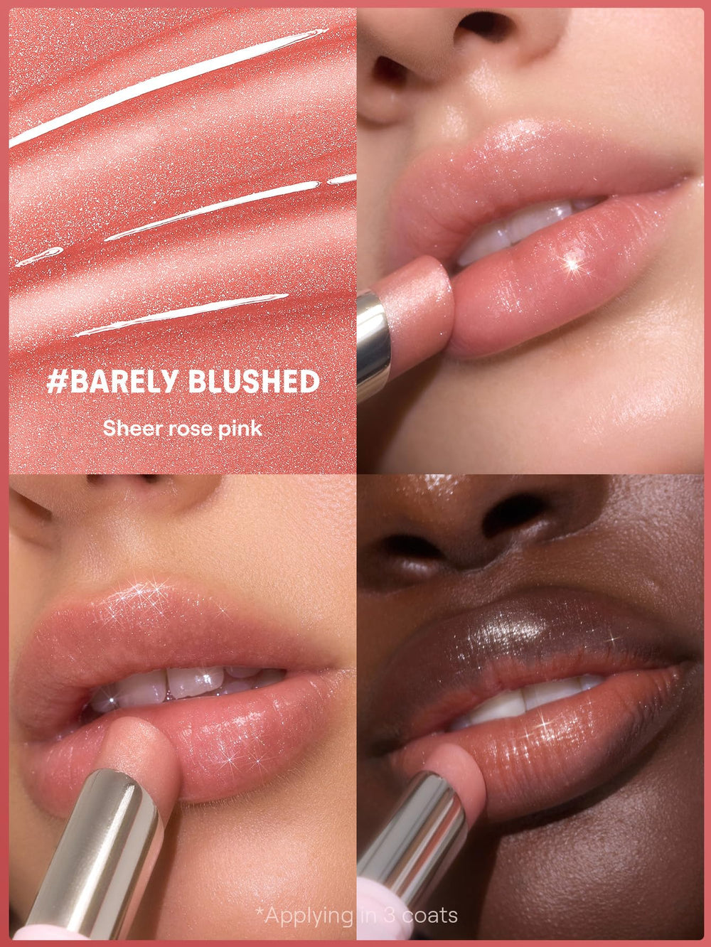 SHEGLAM swatch of Barely Blushed on hand showing sheer rosy tint