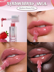 SHEGLAM Strawberry Milk texture swipe highlighting dewy, cushiony finish