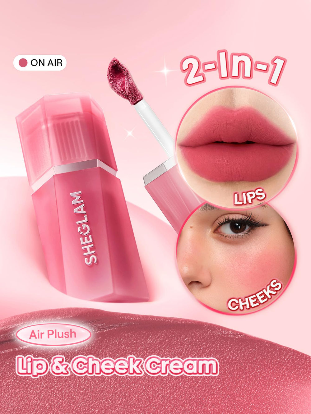 SHEGLAM mousse texture close-up showing airy feel and blendability