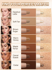 SHEGLAM creamy swatches of Soft Tan showing blendable texture benefits
