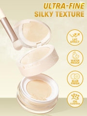 SHEGLAM loose powder swatch on skin blurring pores for a soft-focus finish