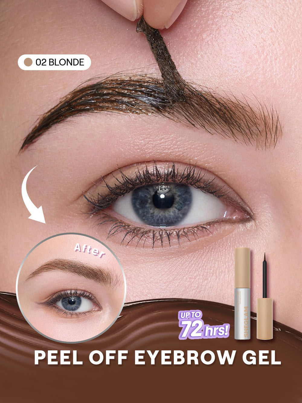 SHEGLAM applicator close-up delivering precise brow shaping benefit