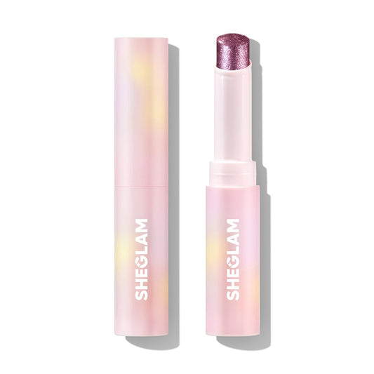 SHEGLAM Violet Crush stick front view showing compact packaging and shade