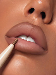 SHEGLAM on model wearing Warm Nutmeg evening look, long-lasting matte effect