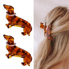 SHEHARUHI front view of dachshund clips showing shape and clip function for stylish hold