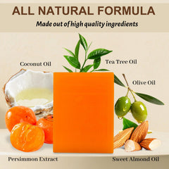 Shibarcle persimmon soap ingredient label showing persimmon extract clarity