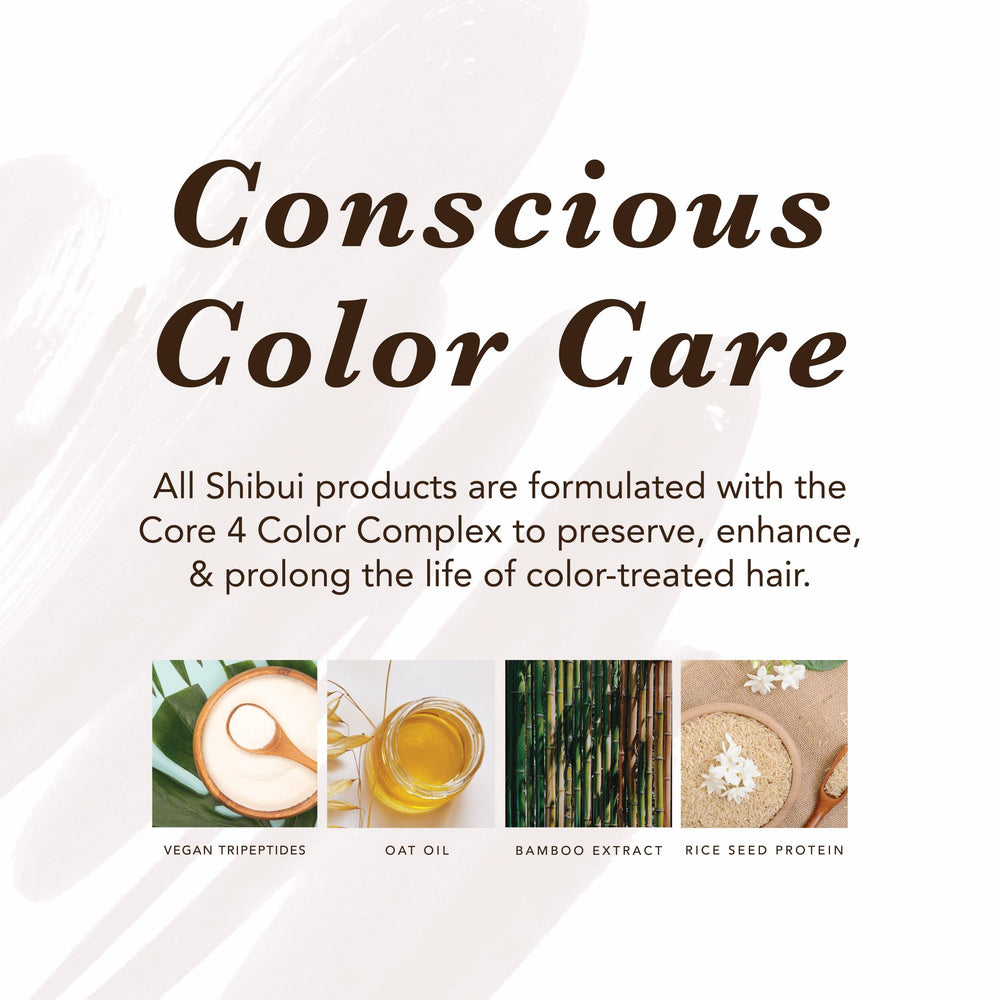 SHIBUI conditioner staged in bathroom showing routine use and styling convenience