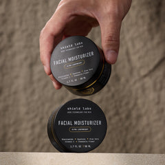 Shield moisturizer texture close-up demonstrating lightweight cream and fast absorption