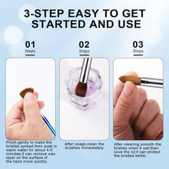 Shine Chance brush in use sculpting acrylic bead for clean 3D nail art
