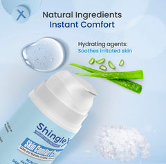 Applying ShingleX to hand to demonstrate calming moisture benefit