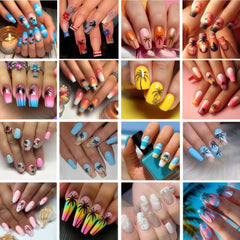 SHIQIXIANNV lifestyle shot of beach manicure illustrating vacation-ready style