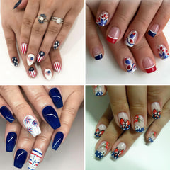 SHIQIXIANNV lifestyle image of 4th of July manicure by pool for festive styling