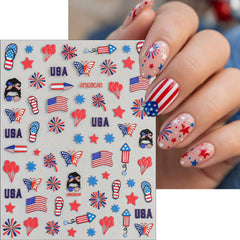 SHIQIXIANNV sheet with USA flag and butterfly designs for variety