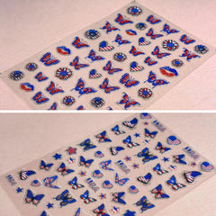 SHIQIXIANNV full sheet layout with stars flags and butterfly decals for variety