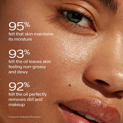 Shiseido pump dispensing lightweight oil texture for easy application benefit