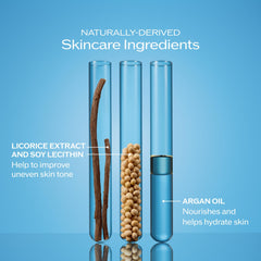 Shiseido clear stick ingredient label highlighting licorice and argan benefits