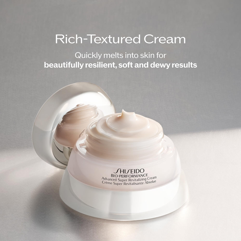 Shiseido jar texture close-up highlighting creamy consistency and absorption