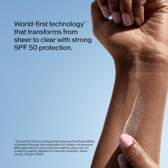 Shiseido sunscreen applied under makeup for smooth finish