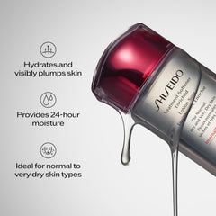 Shiseido softener on cotton pad demonstrating simple application and prep benefit