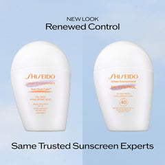 Shiseido sunscreen texture dispensed on palm highlighting fast absorption