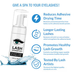 Shmian 50ml foam cleanser bottle for gentle oil-free lash cleaning