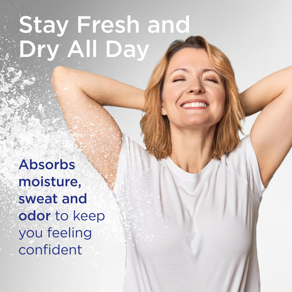 Shower To Shower powder pouring from open top offering quick application