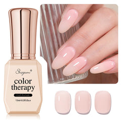 SHOYUM front bottle nude pink showing brand and shade benefit: easy layering