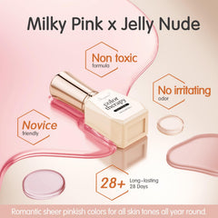 SHOYUM swatches painted on hand to show translucent milky finish benefit
