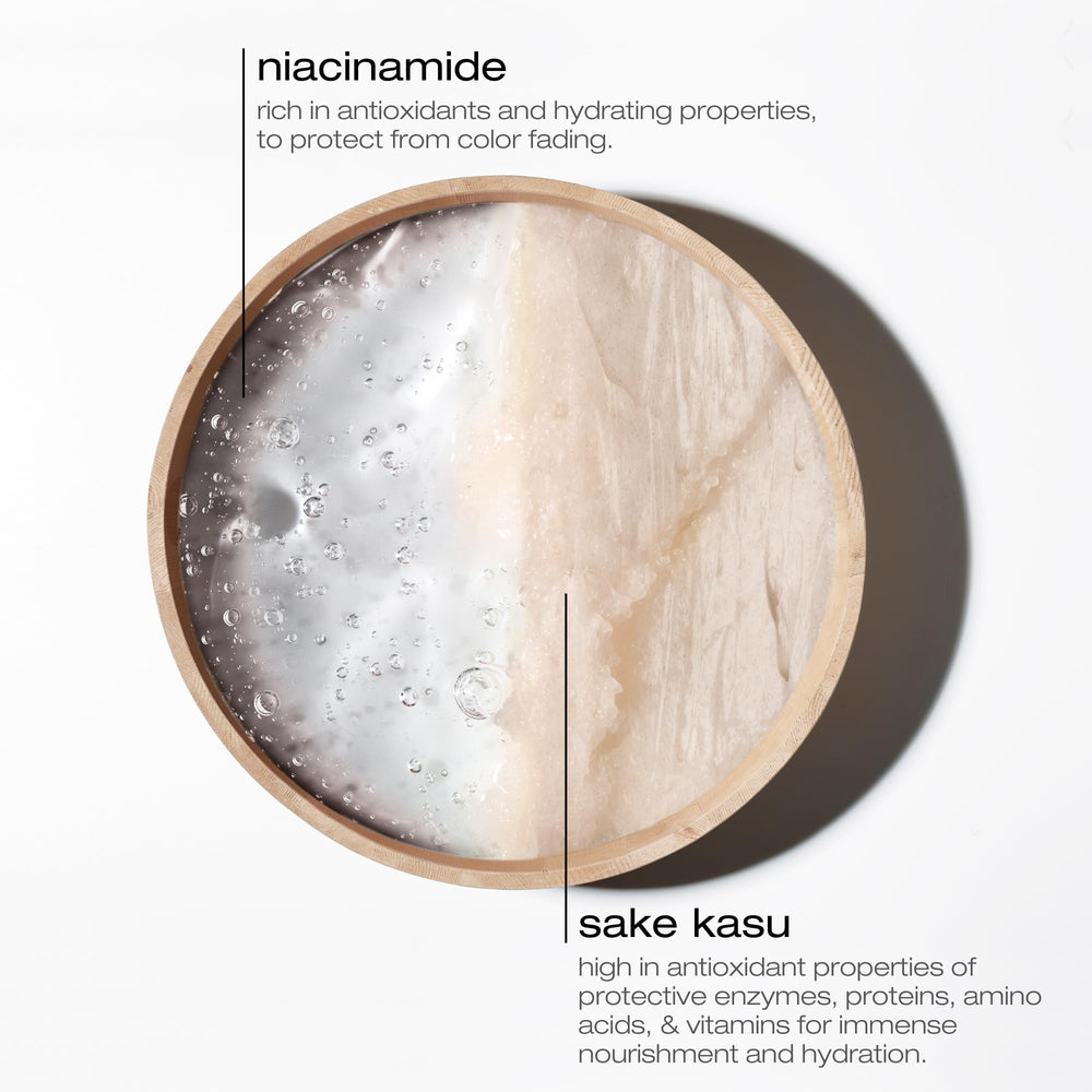 shu uemura sake kasu ingredient visual highlighting nutrient-rich support