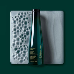 shu uemura lather in hand showing gentle foam and nourishing hydration