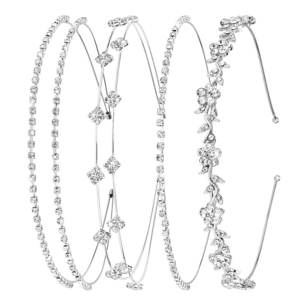 shuielai front view of silver headbands showing elegant sparkle and wearable design