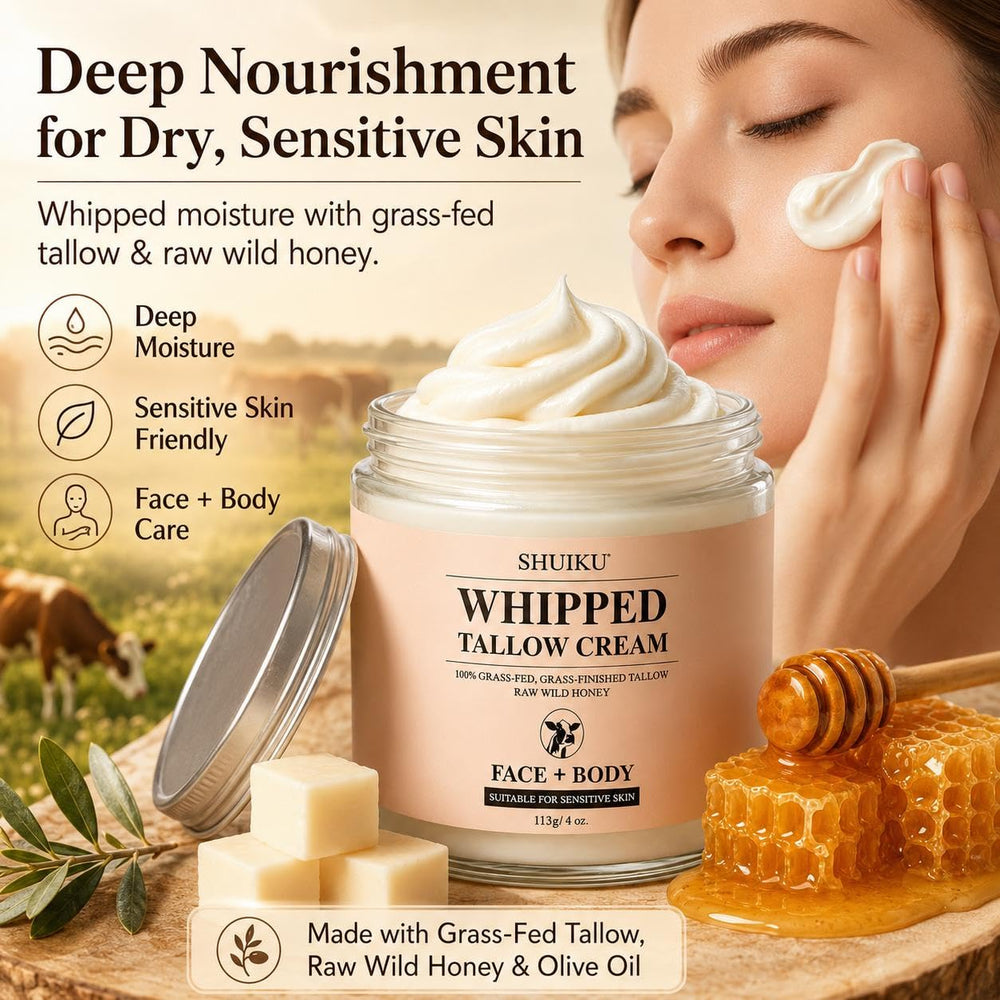 SHUIKU whipped texture close-up highlighting smooth spreadability and hydration