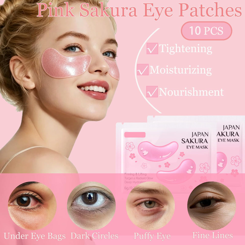 SHUNSHI eye patches detail showing curved gel edges and puffiness-reducing benefit