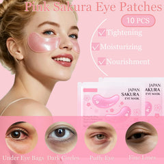 SHUNSHI eye patches detail showing curved gel edges and puffiness-reducing benefit