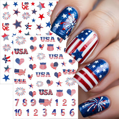 SHUXILIN finished patriotic manicure outdoors showcasing festival-ready look