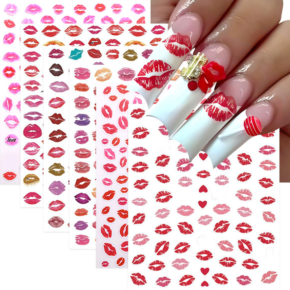 SHUXILIN front packaging showing six sheets and colorful lip decals, easy storage benefit