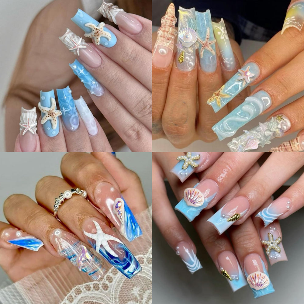 SHUXILIN lifestyle beach manicure portraying vacation-ready style