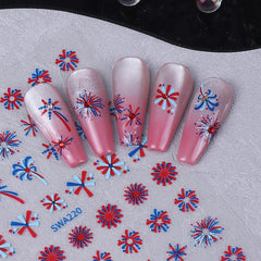 SHUXILIN finished patriotic manicure in a summer party setting inspiring celebration style
