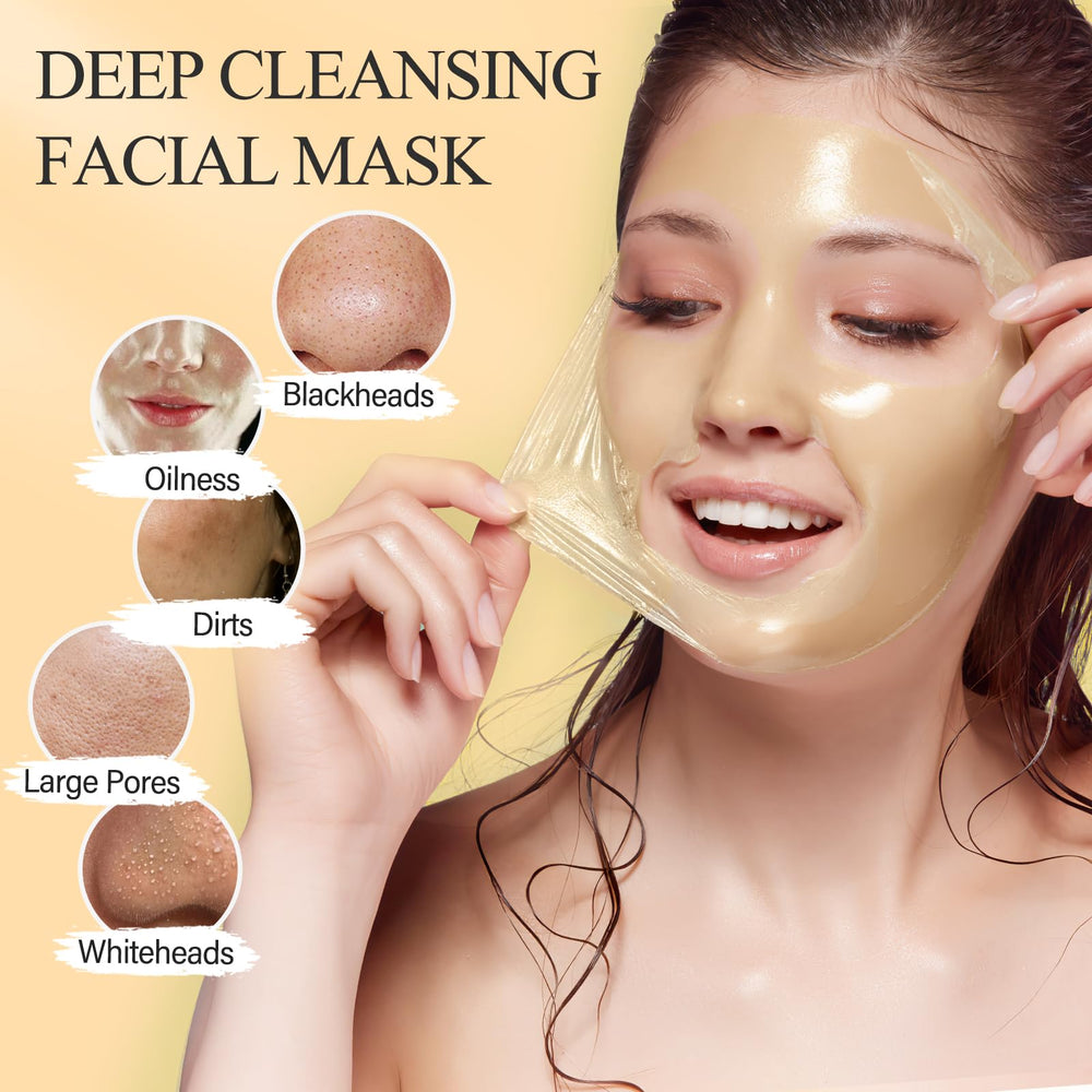 SHVYOG applying mask mid-peel demonstrating easy blackhead removal