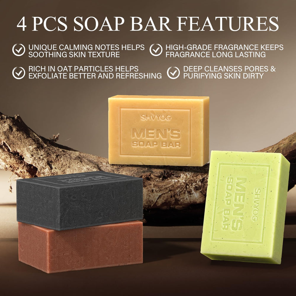 SHVYOG activated charcoal bar texture highlighting deep-cleansing benefit