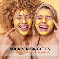 SHVYOG label close-up listing turmeric and vitamin C benefits